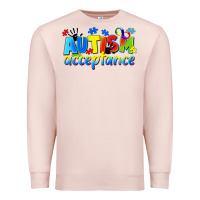 Pale Pink Autism acceptance Premium Sweatshirt - CowGirlArtShop