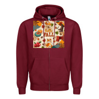 Burgundy Hello Fall Zipper Hoodie - texasbilliewilder