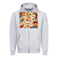 Heather Grey Hello Fall Zipper Hoodie - texasbilliewilder