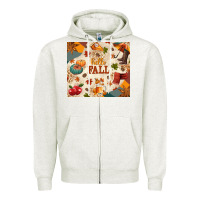 Oatmeal Heather Hello Fall Zipper Hoodie - texasbilliewilder