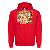 Red Hello Fall Zipper Hoodie - texasbilliewilder