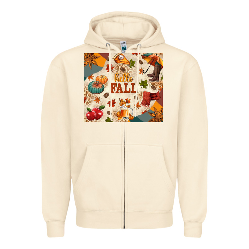 Hello Fall Zipper Hoodie by texasbilliewilder | Teevron