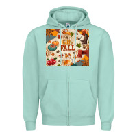 Seafoam Hello Fall Zipper Hoodie - texasbilliewilder