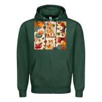 Sports Green Hello Fall Zipper Hoodie - texasbilliewilder