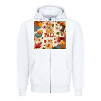 White Hello Fall Zipper Hoodie - texasbilliewilder