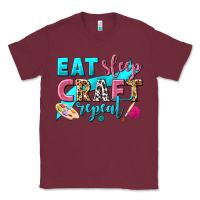 Burgundy eat sleep craft repeat Classic Tee - NancyCooperArtShop