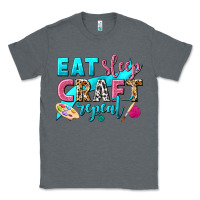 Charcoal Heather eat sleep craft repeat Classic Tee - NancyCooperArtShop