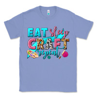 Colony Blue eat sleep craft repeat Classic Tee - NancyCooperArtShop