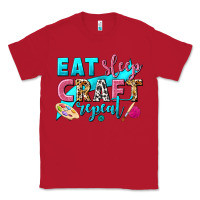 Red eat sleep craft repeat Classic Tee - NancyCooperArtShop