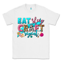 White eat sleep craft repeat Classic Tee - NancyCooperArtShop