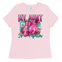 Bubblegum Pink Breast Cancer My Aunt İs A Fighter Ladies Tee - Artiststas