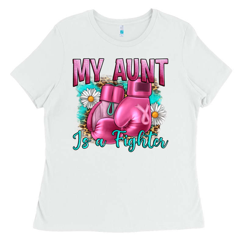 Breast Cancer My Aunt İs A Fighter Ladies Tee by Artiststas | Teevron