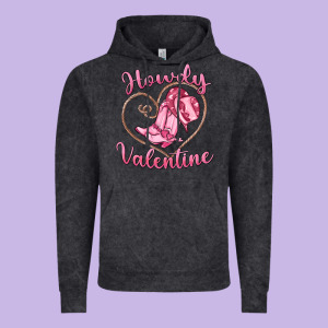 Howdy Valentine Vintage Hoodie Designed By Maliassmallbusiness