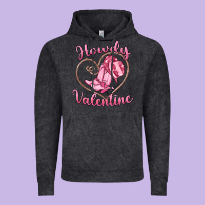 Howdy Valentine Vintage Hoodie Designed By Maliassmallbusiness