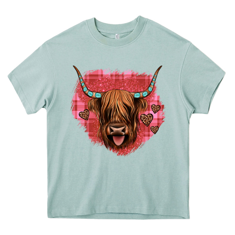Highland Cow Valentines Heavy Core Tee by JahusDesignShop | Teevron