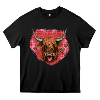 Black highland cow valentines Heavy Core Tee - JahusDesignShop
