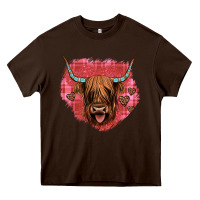 Chocolate Brown highland cow valentines Heavy Core Tee - JahusDesignShop