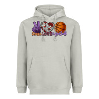 Moon Dust peace love basketball Heavyweight Hoodie - HowdyJamesFarm