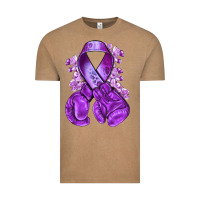 Vintage Coffee Domestic Violence Warrior purple ribbon Vintage Tee - NancyCooperArtShop