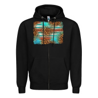 Black Serape and Leopard Background Zipper Hoodie - texasbilliewilder