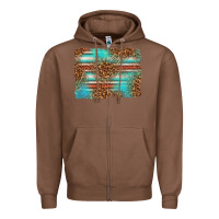 Chestnut Serape and Leopard Background Zipper Hoodie - texasbilliewilder