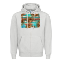Dove Grey Serape and Leopard Background Zipper Hoodie - texasbilliewilder