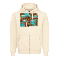 Sandshell Serape and Leopard Background Zipper Hoodie - texasbilliewilder