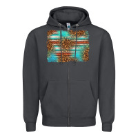Smoke Serape and Leopard Background Zipper Hoodie - texasbilliewilder