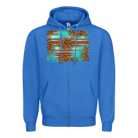 True Royal Serape and Leopard Background Zipper Hoodie - texasbilliewilder