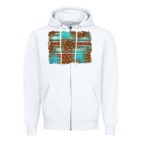 White Serape and Leopard Background Zipper Hoodie - texasbilliewilder