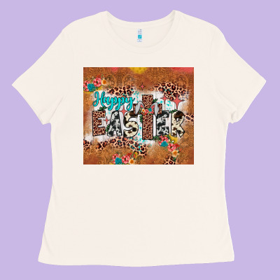 Happy Easter Cross Ladies Tee Designed By Jahusdesignshop
