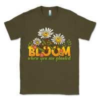Army Green bloom where you are planted Classic Tee - NancyCooperArtShop