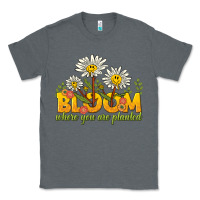 Charcoal Heather bloom where you are planted Classic Tee - NancyCooperArtShop