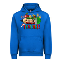 Cobalt Christmas Teacher Pencil Urban Hoodie - FaDigitalArtStudio