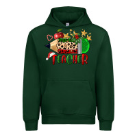 Forest Green Christmas Teacher Pencil Urban Hoodie - FaDigitalArtStudio
