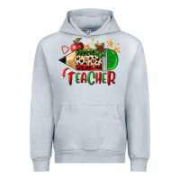 Heather Grey Christmas Teacher Pencil Urban Hoodie - FaDigitalArtStudio