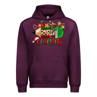 Mauve Wine Christmas Teacher Pencil Urban Hoodie - FaDigitalArtStudio