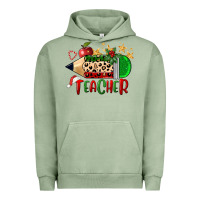 Pigment Oil Green Christmas Teacher Pencil Urban Hoodie - FaDigitalArtStudio