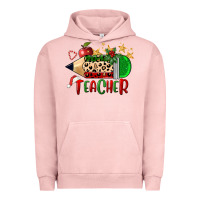 Pigment Salmon Christmas Teacher Pencil Urban Hoodie - FaDigitalArtStudio
