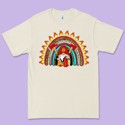 Firefighter Gnomes Rainbow Premium Tee Designed By Artiststas
