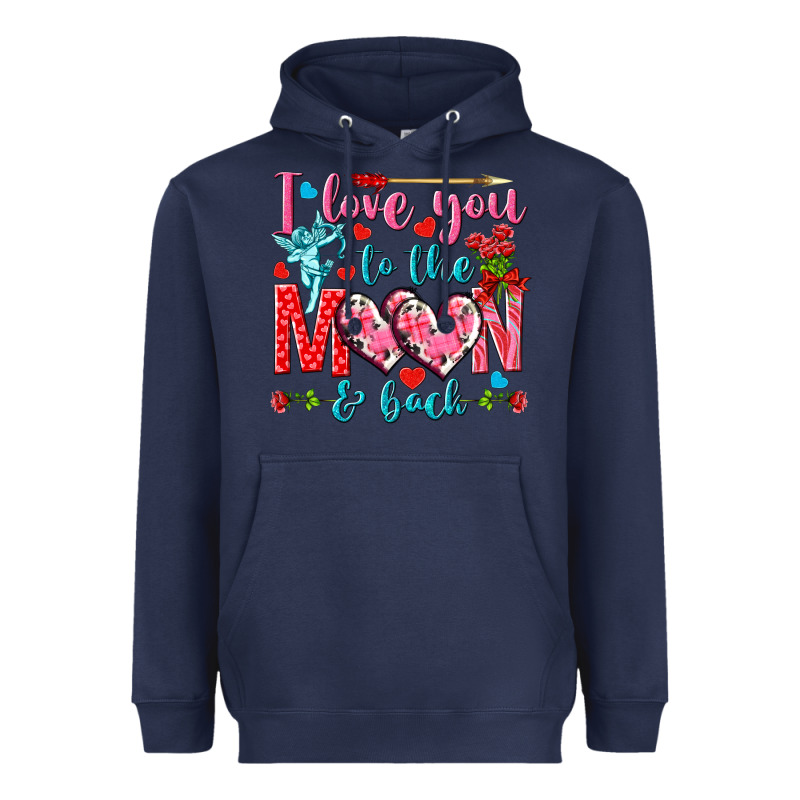 I Love You To The Moon And Back Valentine's Day Heavyweight Hoodie by HowdyJamesFarm | Teevron
