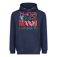 Navy I love you to the moon and back Valentine's Day Heavyweight Hoodie - HowdyJamesFarm