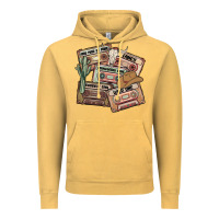 Vintage Mustard 90s country cassette tapes Vintage Hoodie - MaliasSmallBusiness