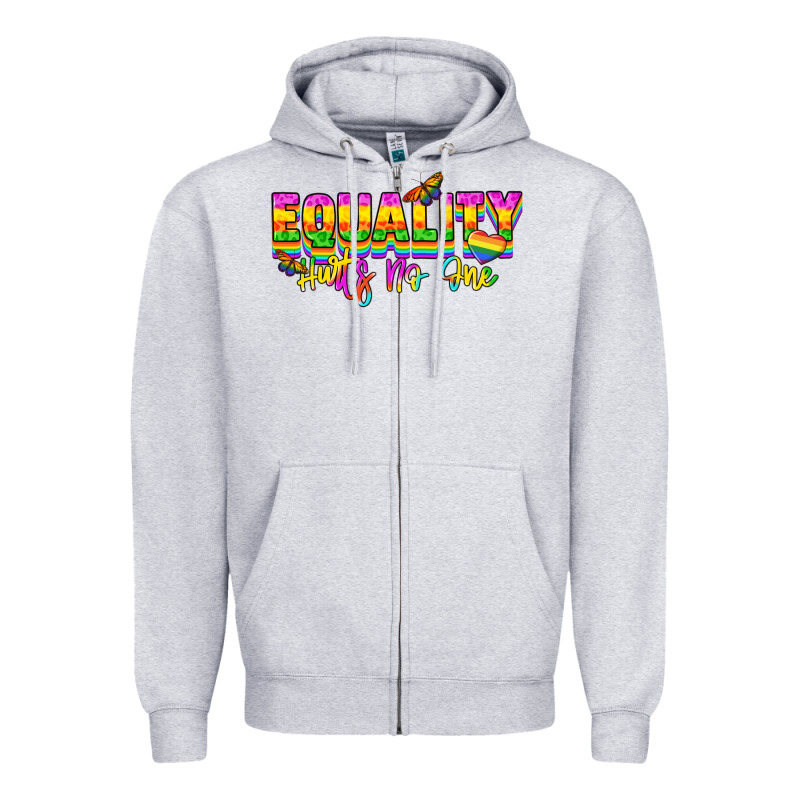 Equality Hurts No One Zipper Hoodie by NancyCooperArtShop | Teevron