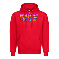 Red Equality hurts no one Zipper Hoodie - NancyCooperArtShop