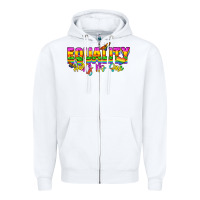 White Equality hurts no one Zipper Hoodie - NancyCooperArtShop