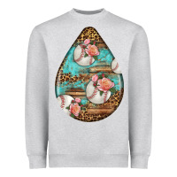 Heather Grey american football and western roses teardrop Heavyweight Sweatshirt - BundleAndBundleShop