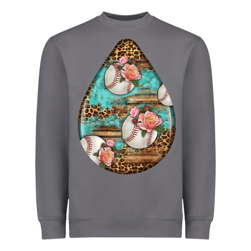 American Football And Western Roses Teardrop Heavyweight Sweatshirt by BundleAndBundleShop | Teevron