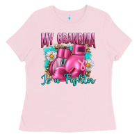 Bubblegum Pink Breast Cancer My Grandma Is A Fighter Ladies Tee - Artiststas