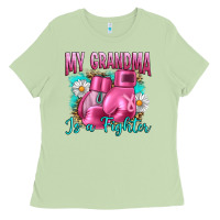 Matcha Breast Cancer My Grandma Is A Fighter Ladies Tee - Artiststas